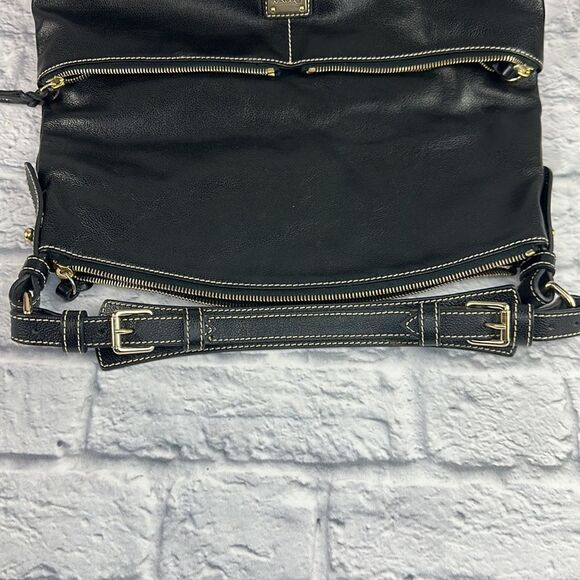 Retro Vintage Dooney & Bourke Black Leather Satchel Purse Handbag Bag Authentic - Picture 4 of 14